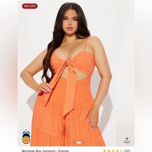 Fashion Nova Orange Jumpsuit size 3x